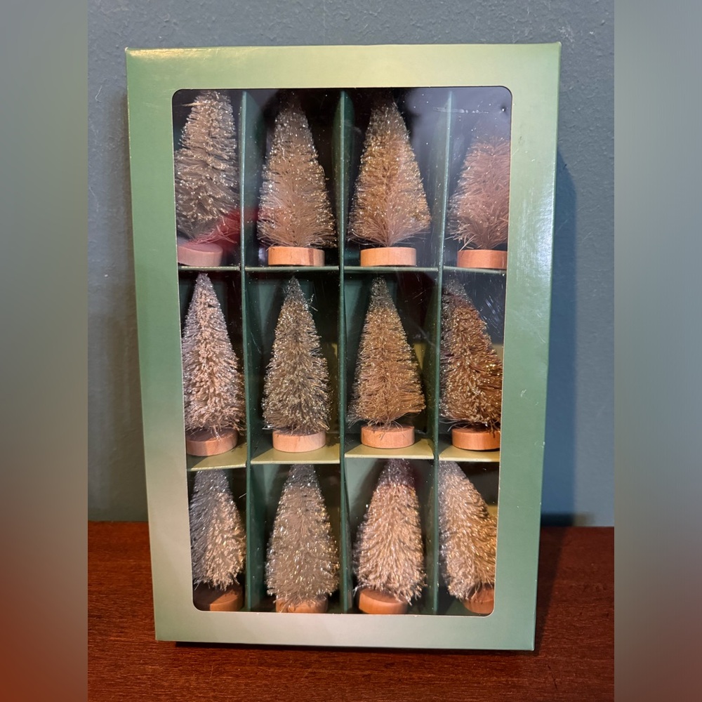 West Elm Decorative Bottlebrush Tree Objects (Set of 12) - Tonal Metallic
